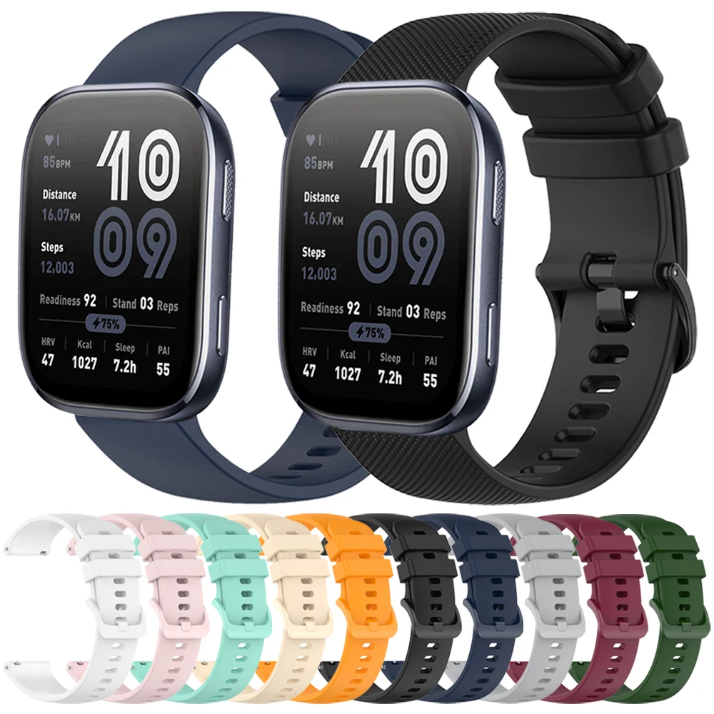 20/22mm Silicone Sport band For AMAZFIT BIP 6 5 BALANCE/Active 2 Soft Strap for Amazfit GTS4 mini GTR 4 3 Pro 2 Band Accessories