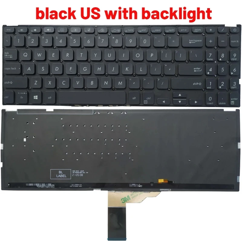 US клавиатура для ноутбука ASUS Vivobook X512 X512D X512FA X512DA X512UA X512UB F512DA F512DA-WH31 F512FA F512FA-AB34 F512UA X509J