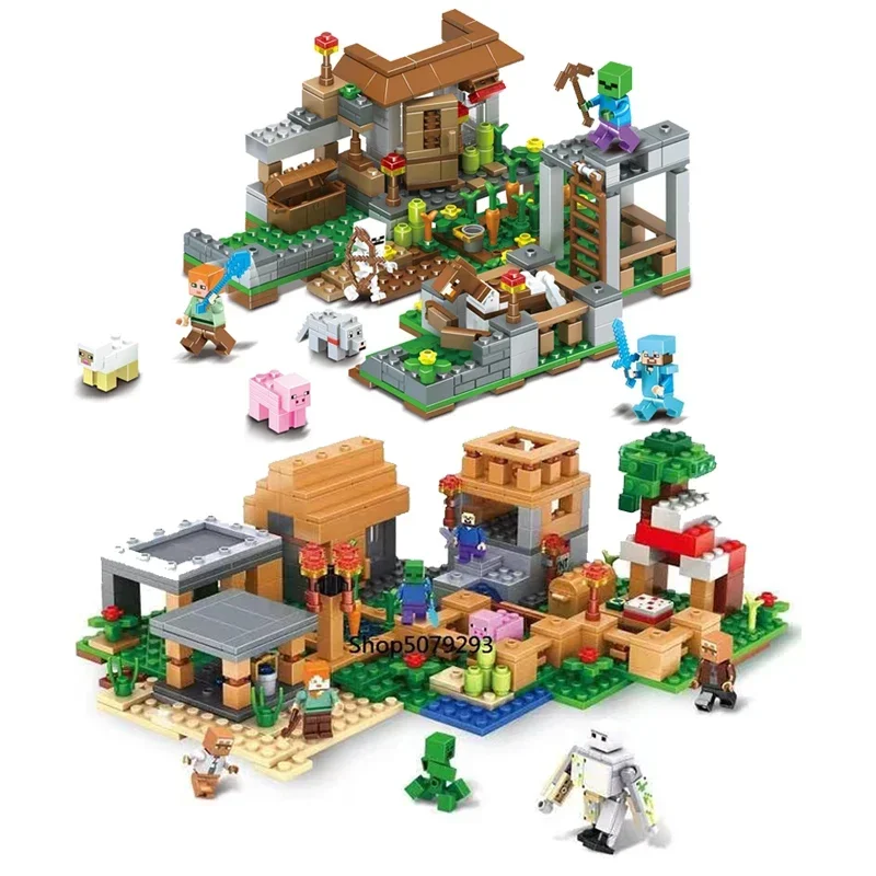 my world fortress village Building Blocks village marketplace adventures steve Compatible 21127 Toys for Children Christmas Gift