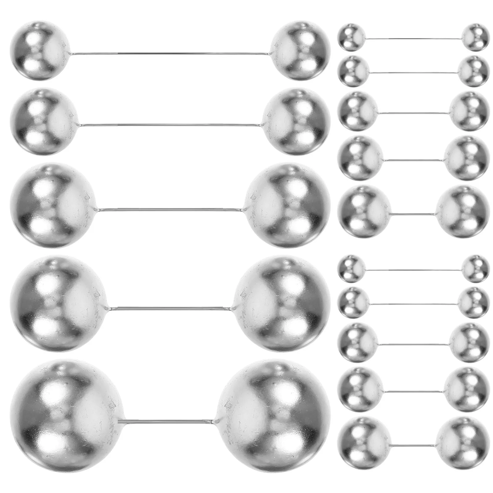 

108pcs Silver Decorations Mini Cupcake Toppers Birthday Picks Ball Insert For Dessert Party Decor Toppers Birthday Ball Cake