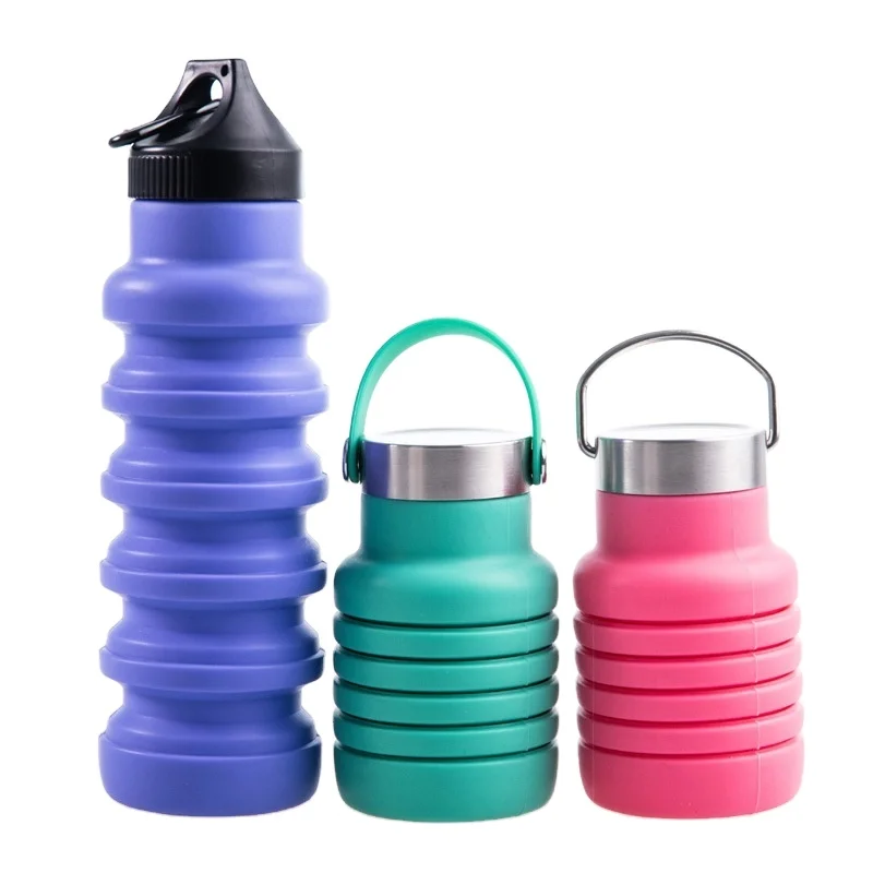 

Складная силиконовая бутылка для воды 550 мл, портативная, для занятий спортом на открытом воздухе и тренировок.
