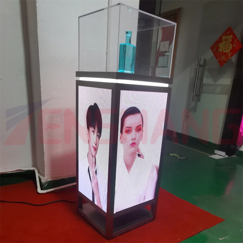 جديد الاكريليك الراقي مجوهرات النظارات قلادة أقراط ساعة النظارات الشمسية العطور منتج التجميل عرض موقف مع شاشة LED #3