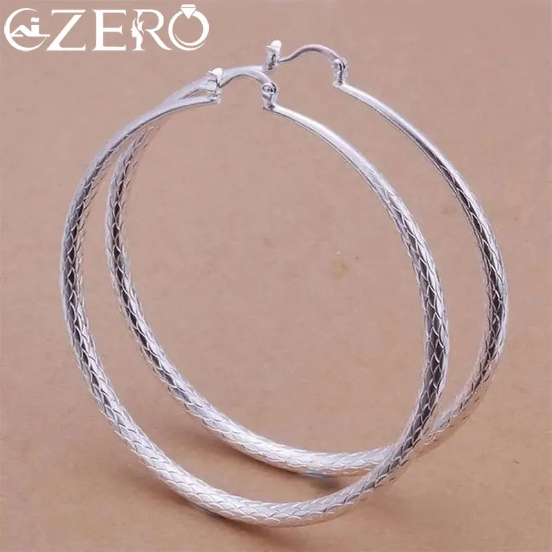 

925 Sterling Silver Earring big hook 7cm round fashion design beautiful top quality women Jewelry free shipping lady gifts