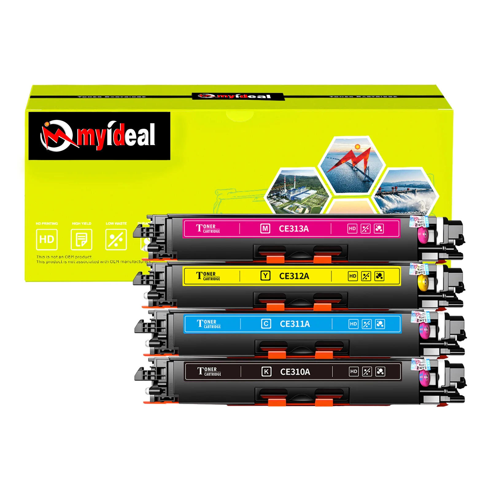 CE310A CE311A CE312A CE313A 126A Compatible TONER Cartridge for hp Laserjet Pro CP1025 CP1025NW MFP M175a M275a With Chip