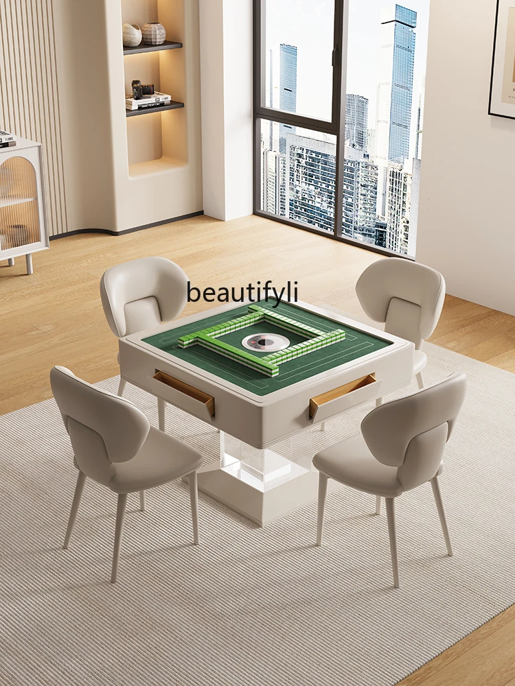 Acrylic Suspension Plastic Products (Flower Pots) Dining Table Integrated Light Luxury and Simplicity Mute Mahjong Machine