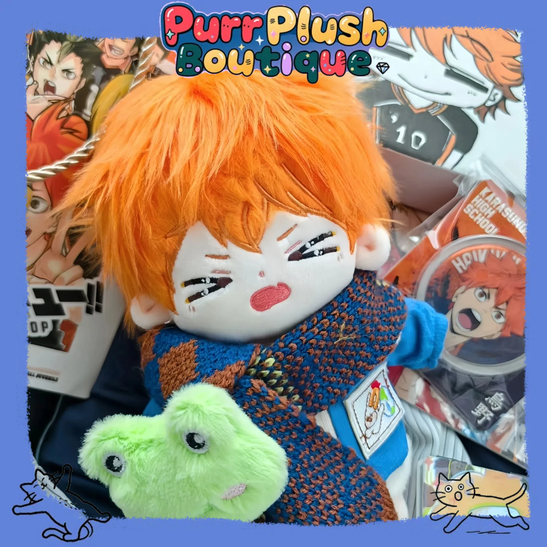 

Anime Haikyuu! Hinata Shoyo 20CM Stuffed Cotton Dolls Cute Dress-up Cotton Doll Plushie Toys for Kids Adults Collectible Gifts