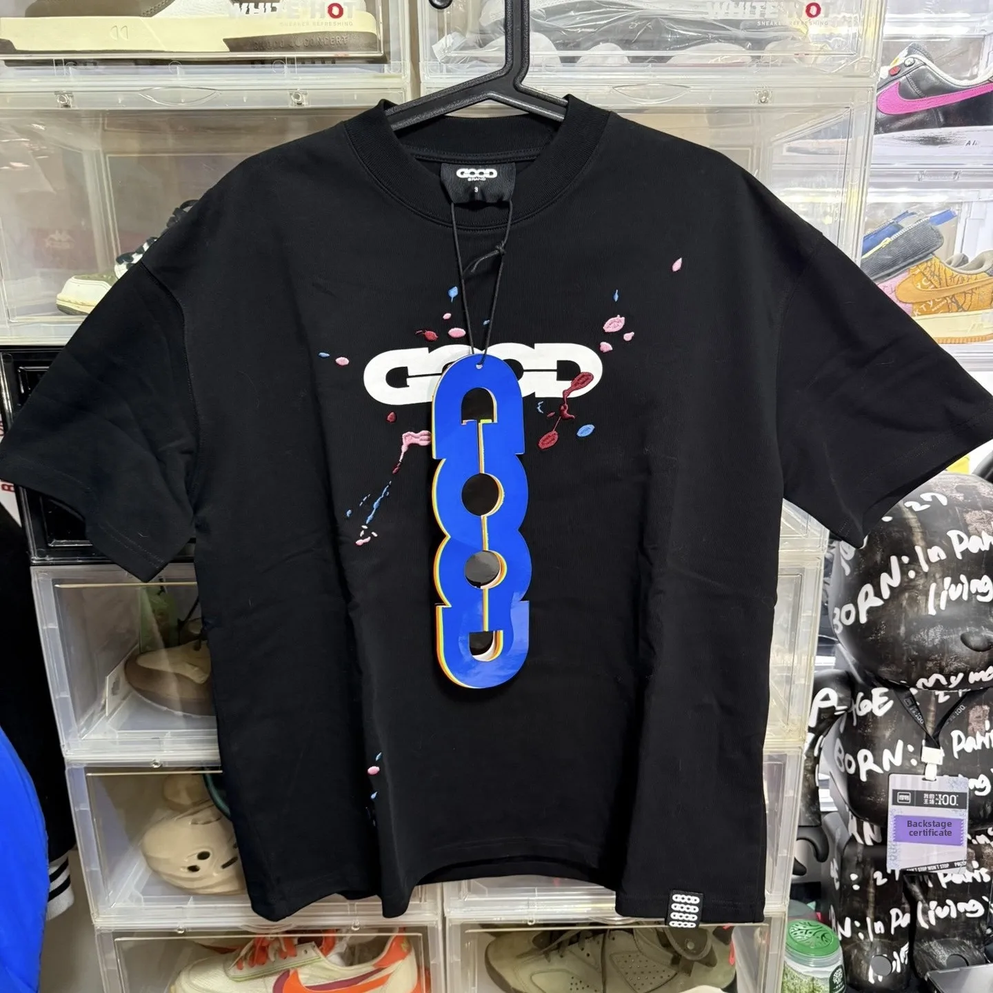 

Футболка Goodbrand с вышивкой Splaed Ink, свободного кроя, с коротким рукавом, из хлопка, молодежная, модная, на все сезоны, с круглым вырезом, мужская