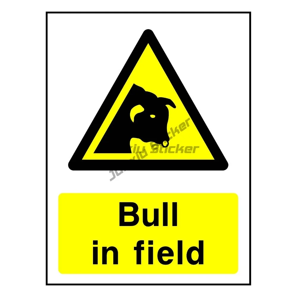 

Bull In Field Sign Or Sticker Motorcycle Decals Sunscreen Waterproof Car Accessories