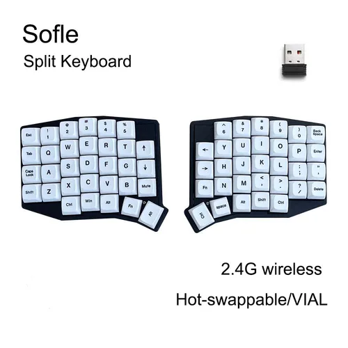 Imagen 2 del producto Sofle Split Ergonomics MX Teclado mecánico Hot-swap 2.4G VIAL inalámbrico programable