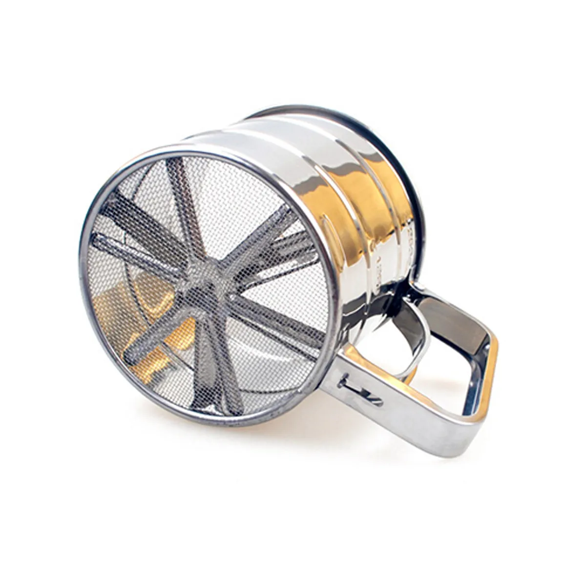 Stainless Steel Flour Sifter Cup with Fine Mesh Sieve for Baking Dusting Powdered Sugar Pizza Dough Cookies Cake