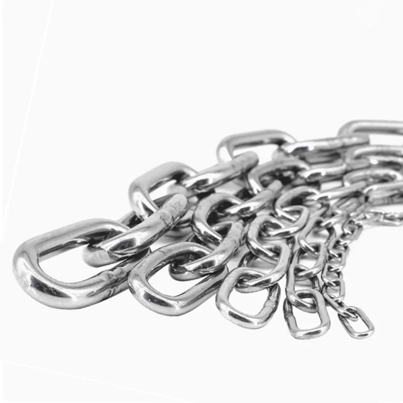 1Meter Stainless Steel Chains Rope Lifting Chain Metal Chain for Guardrail Hanging Clothes Gym Equipment Drag Chains 2/3/4/5mm