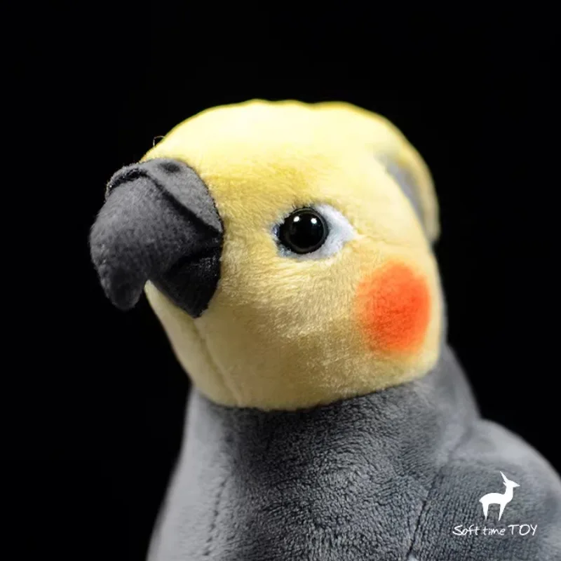 ZWY Grey Cockatiel Plush Toy Realistic Parrot Stuffed Animal Doll Soft Lifelike Bird Gift for Kids and Bird Lovers