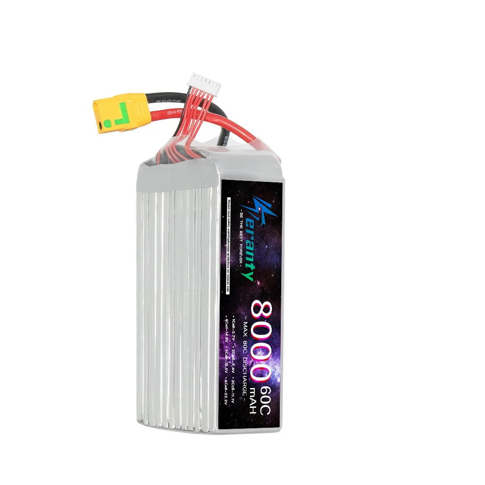 TERANTY 22.2V 8000mAh 60C Lipo Battery For RC Quadcopter Helicopter FPV Drone Car Boat Parts 6S Rechargeable Battery