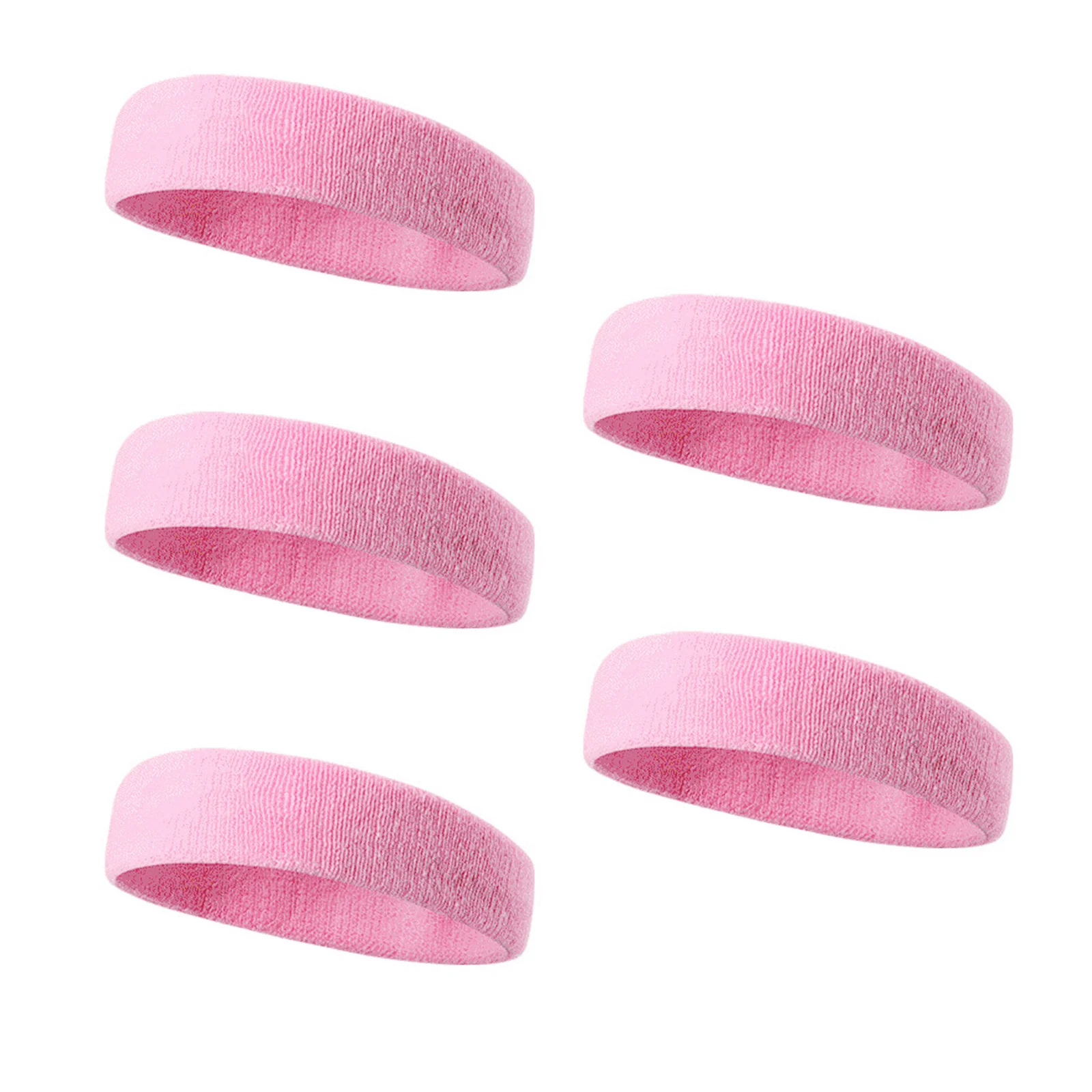 

5pcs Sweat Absorbing Headbands Lightweight Elastic Hair Bands For Yoga Running Sports Training Portable Fitness Accessories