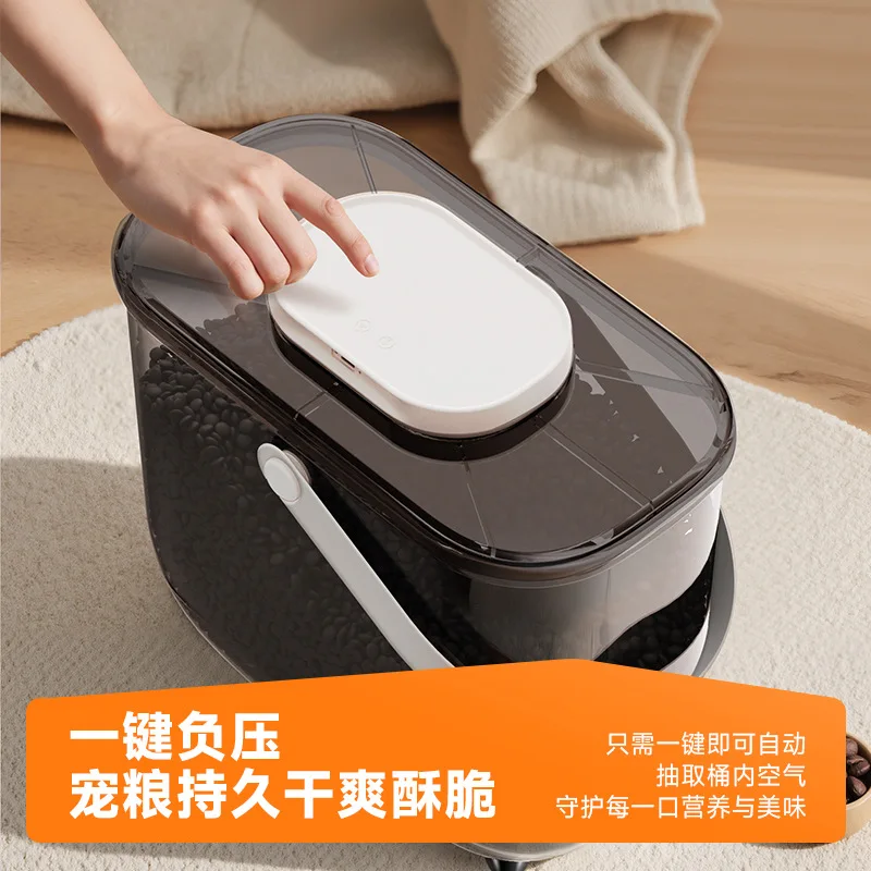 Large Capacity Pet Food Storage Container, Airtight Moisture‑Proof Insect‑Proof Dry Food Bucket, Vacuum Sealed Bin