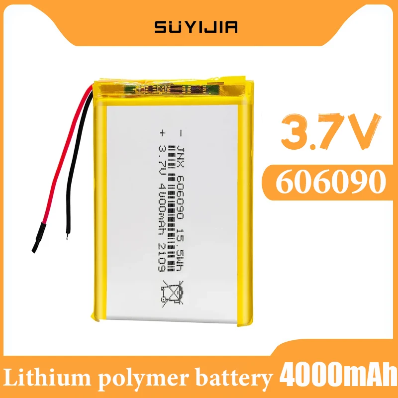 606090 3.7V 4000mAh Rechargeable Lithium Polymer Lithium Battery High Capacity for Power Bank MP4 PSP PAD Tablet Laptop