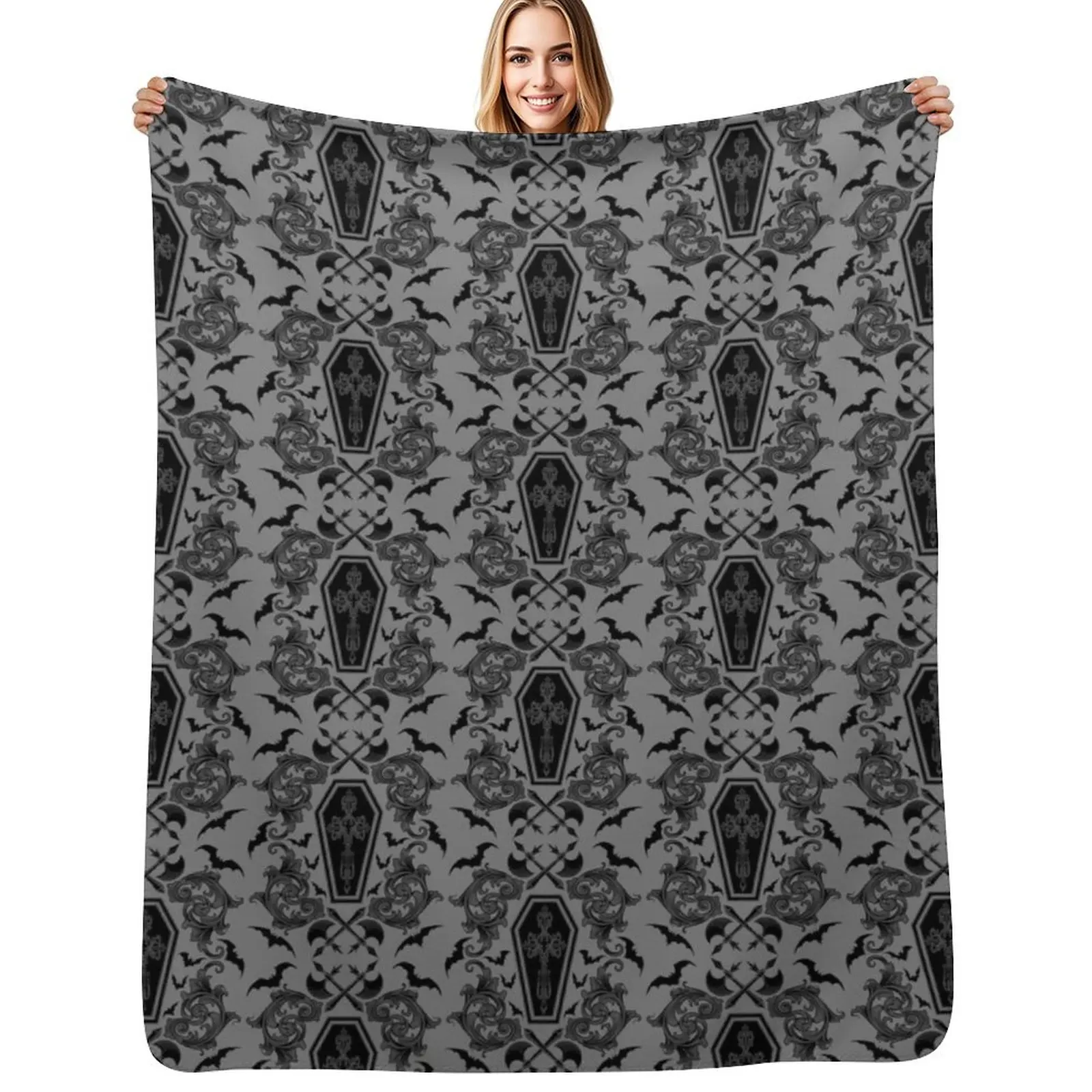 Vampire Bat Throw Blanket Warm Flannel Blanket for Couch Chair Bedroom