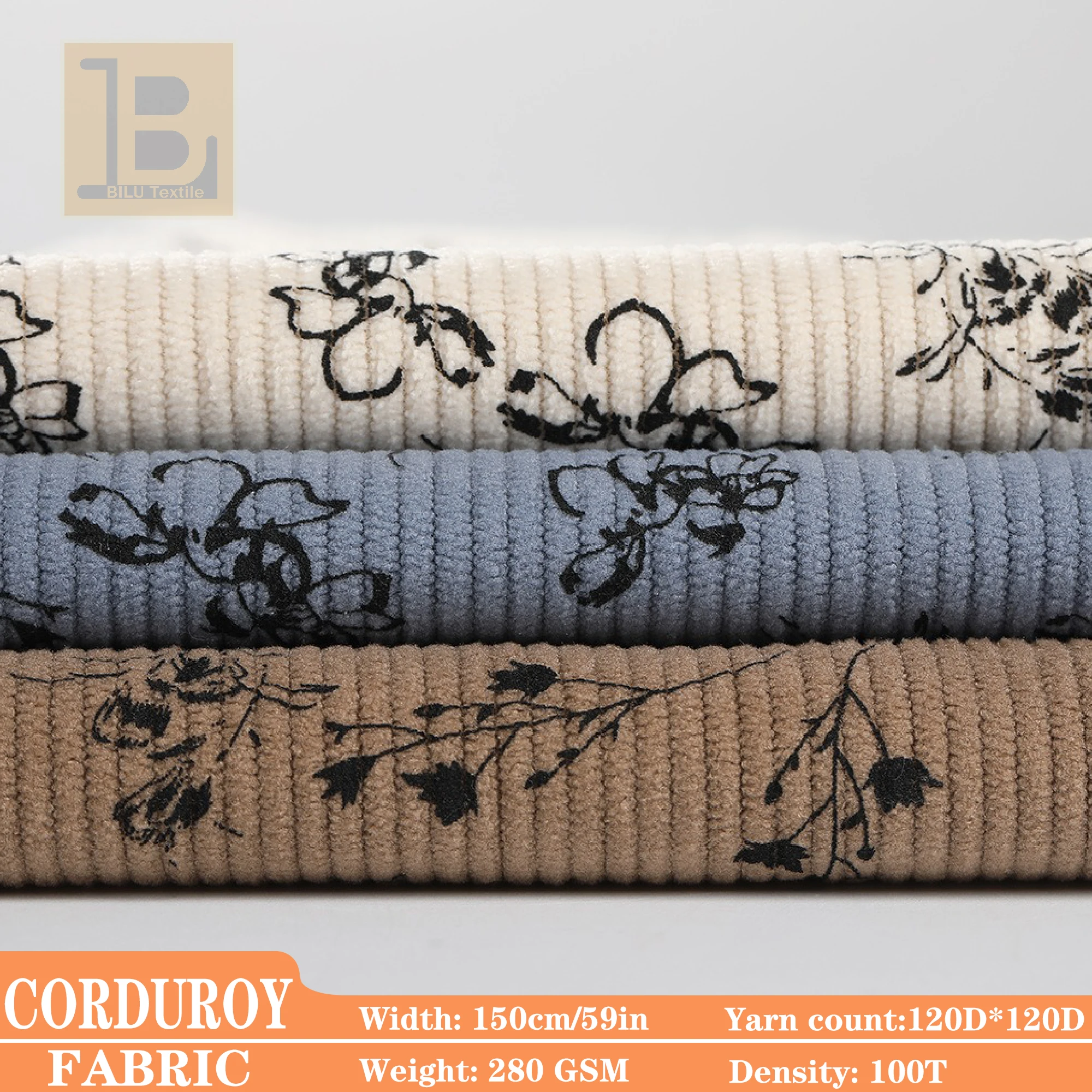 

Вельветовая ткань в рубчик с принтом 1/2/3/5 м, мягкая для классических рубашек, дизайнерская ткань для шитья своими руками (от метров)