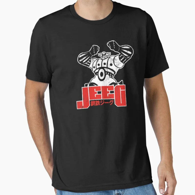 

062 Jeeg Robot cartoon 80s Mecha Anime kotetsu Jeeg the avenger Robot manga t shirt for men large size tops S-6XL