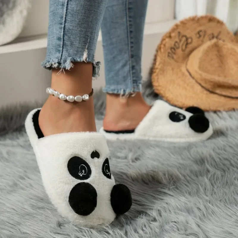 Winter Warm Huis Slippers Panda Antislip Fleece Pluche Thuis op Schoenen Indoor Outdoor Schoenen Winter Schoenen Vrouw Warm