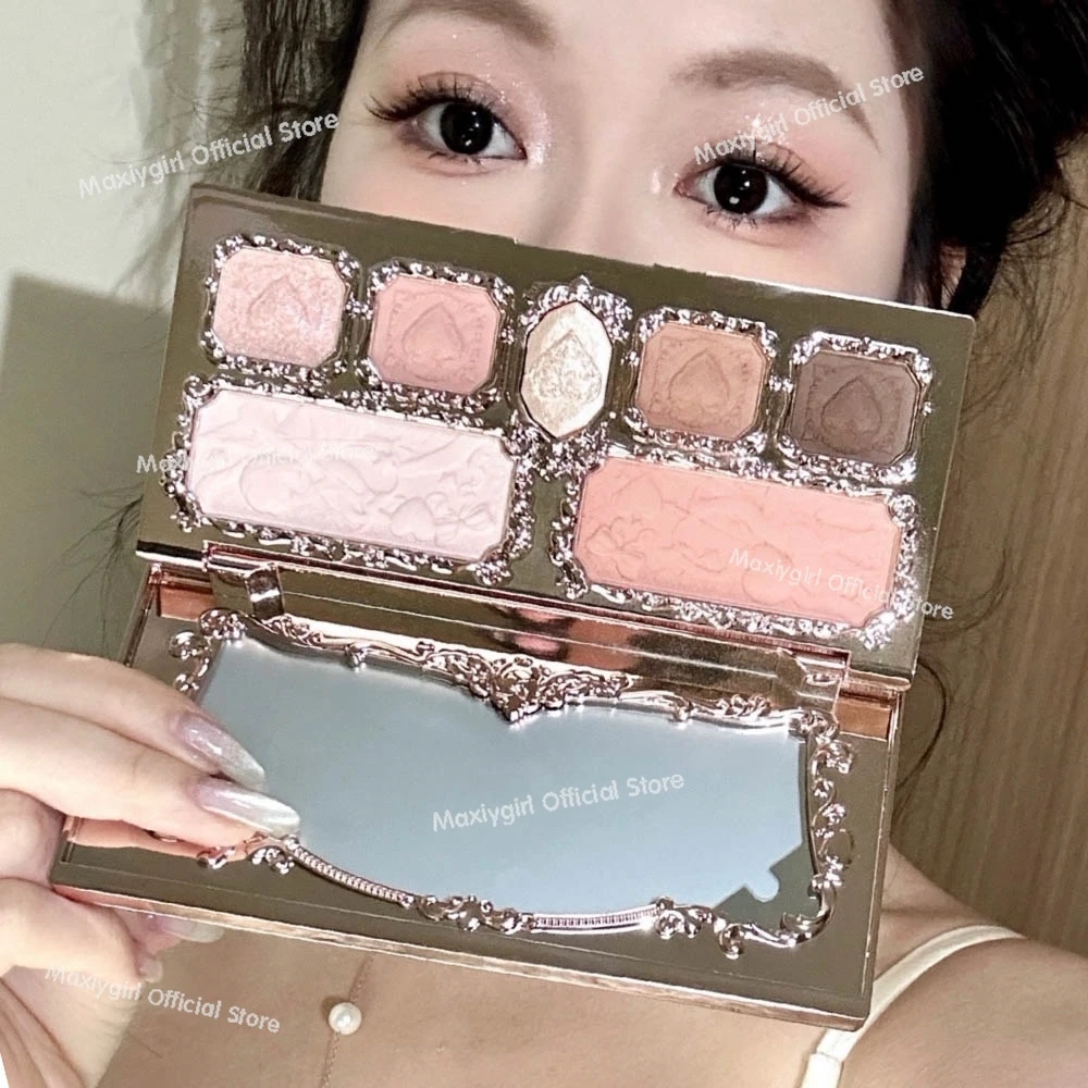 フラワーノウズ ストロベリー キューピッド シリーズ アイシャドウ パレット マット ファイン シマー パール フェイス 7 色 グリッター アイシャドウ