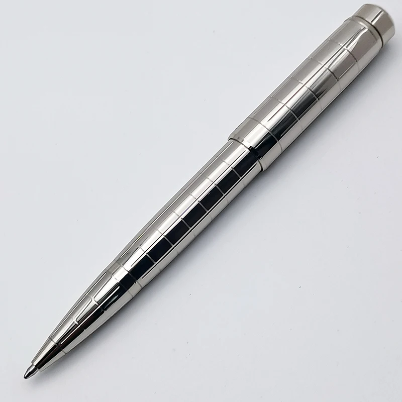 Luxury Metal Silver Checkered PP Ballpoint Pen Fashion Writing Supplies Business Office And School Nautilus Cufflink