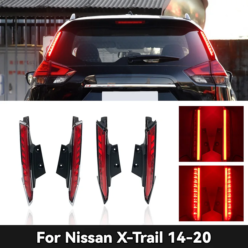 

LED Rear Pillar Lights with Sequential Brake & Bumper Warning Functions for 2014-2021 Nissan X-Trail - Modified Upgrade