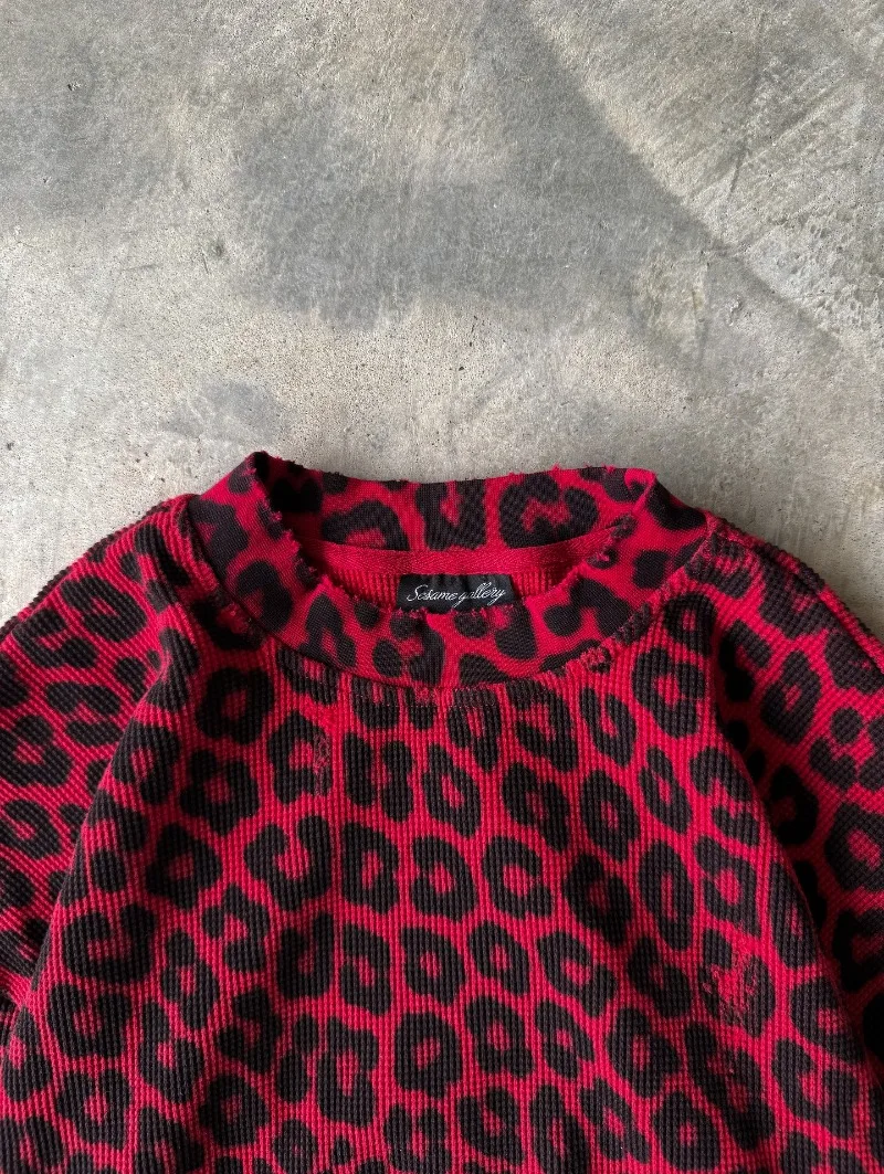 Y2K ريترو هاي ستريت الأمريكية الإنجليزية ليوبارد طباعة الرجال النساء البلوز العصرية الهيب هوب Harajuku روك سترة بسيطة #6