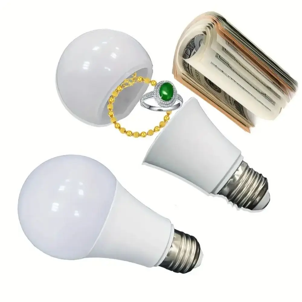 Creative Plastic Light Bulb Money Storage Tanks Stash Can Diversion Secret Compartment Storage Small Items