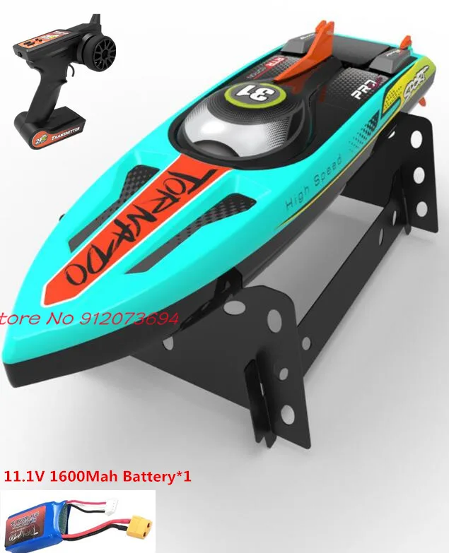 Waterdichte Radiobesturing Elektrische Grote Race Speedboot Speelgoed 80 Km/h 200M 360 ° Draai Led Nachtlampje Borstelloze Snelle Rc Boot