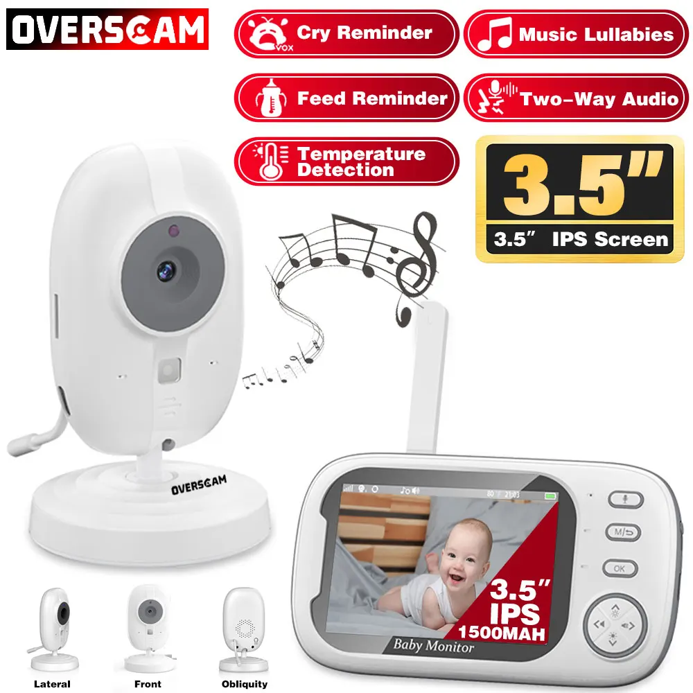 

Baby Monitor 3.5 Inch HD Screen Cry VOX Lullaby Camera Music Lulls Sleep Security Camera Night Vision Temperature Two Way Audio