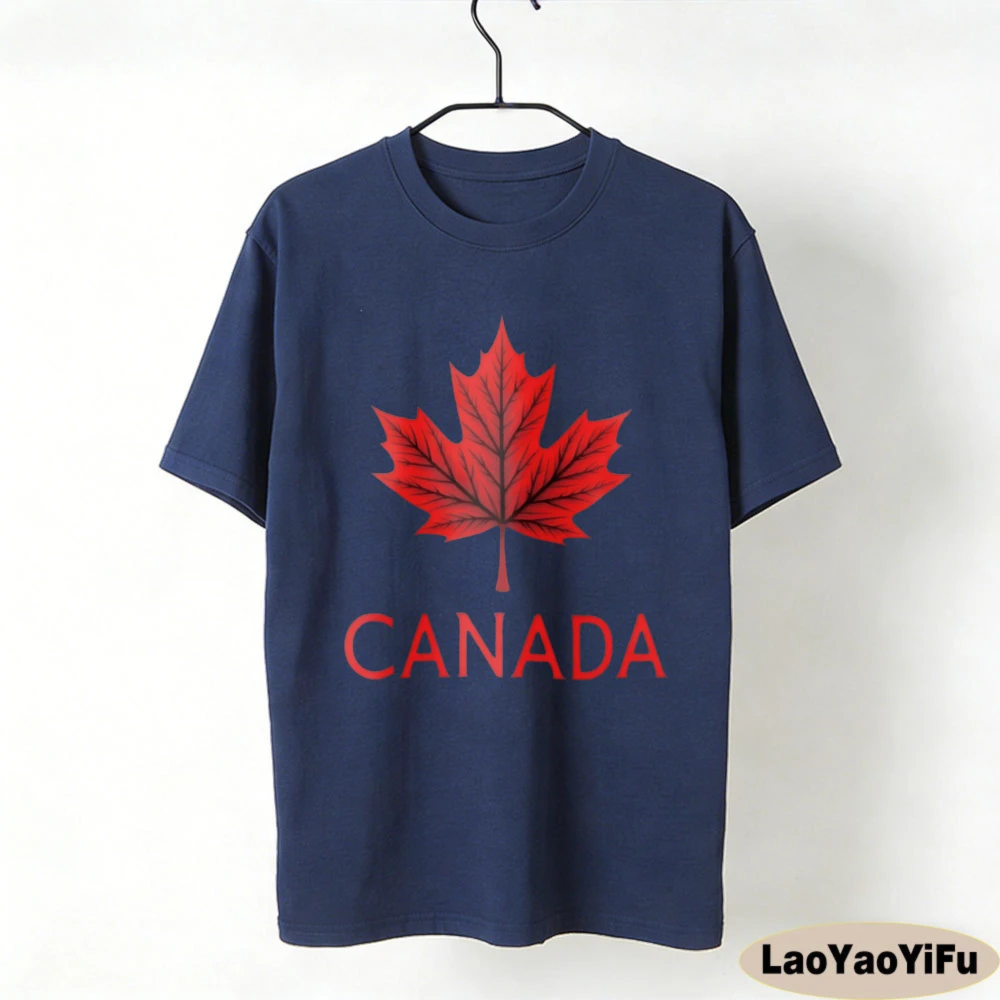 Canada Maple Leaf Print T-Shirt Canada Pride Shirt Daily Life Casual Men Women Unisex Cotton Tshirt Canadians Gift Short Sleeve