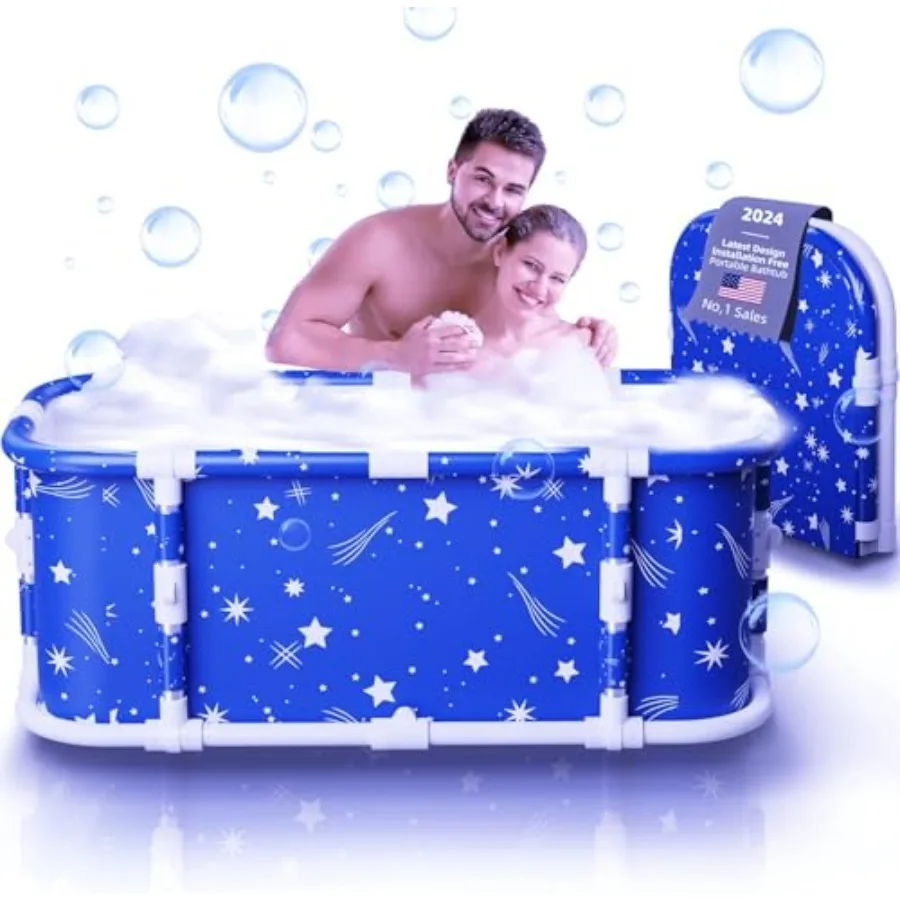 

Porble Batub 47" Foldable Batub-Insllation Free 7 Layers ien wi Mel port ery Tub for Shower Sll Fold Up SoakinHot SPA Ice Ba Cl