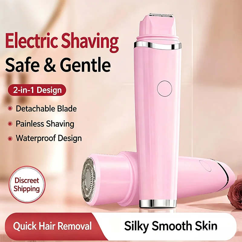 Bestselling 2-in-1 Electric Shaver for Women with Dual Heads - Waterproof Body & Intimate Hair Removal Device