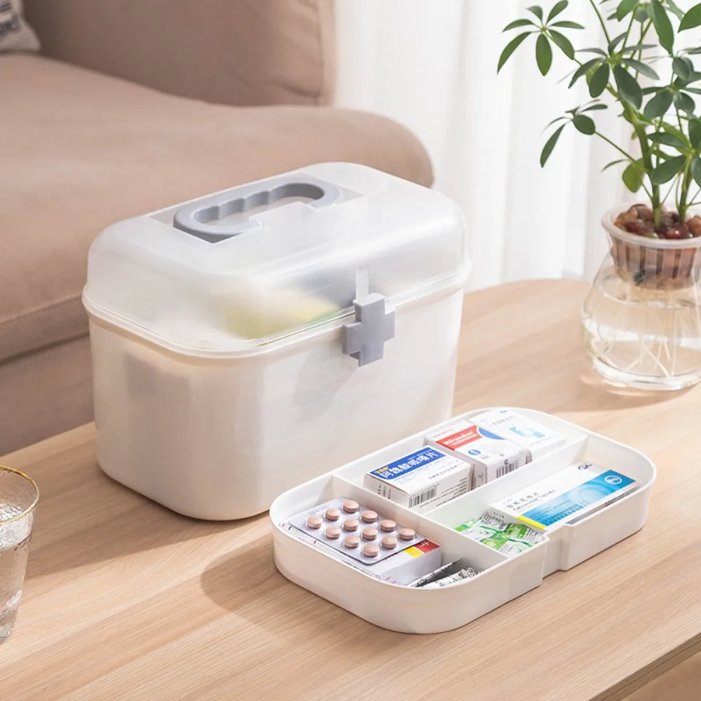 

Multi-layer Large Pill Box Large Capacity Waterproof Medicine Cabinet White Domestic Medicine Box Medicine Storage Box