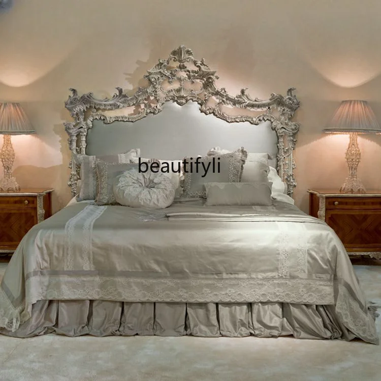 High-End Custom European Bed Solid Wood 1.8M French Princess Bed New Classical Master Bedroom 2 M Light Luxury Bed