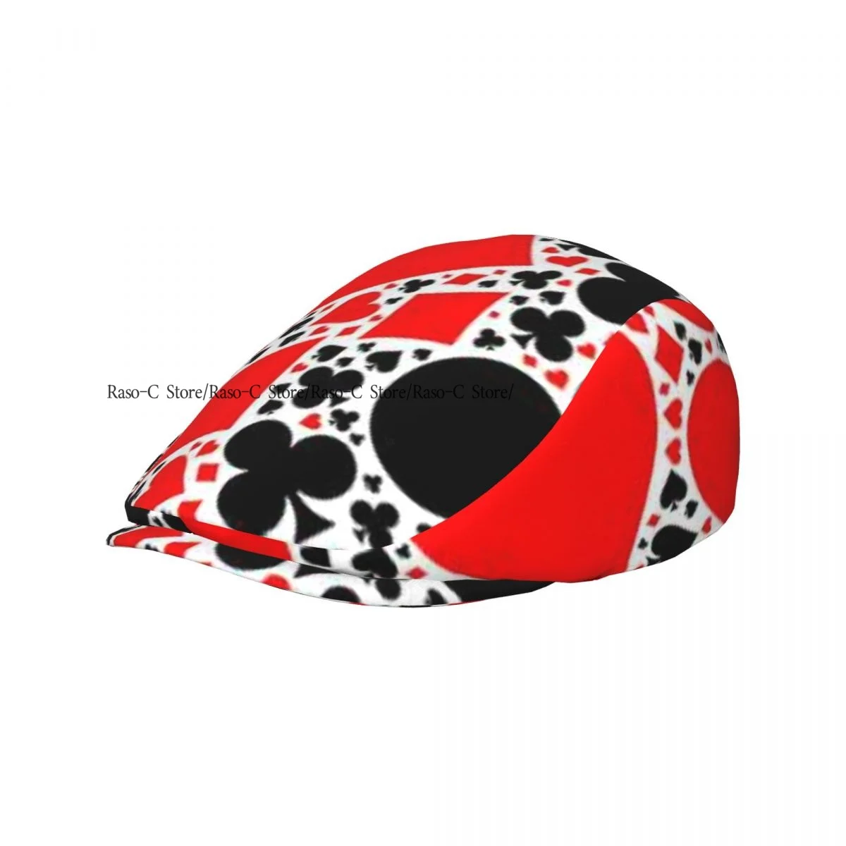 Unisex Adult Forward Peaked Cap Poker Cards Mosaic Background Newsboy Flat Cap Casual Streetwear Ivy Driving Hat