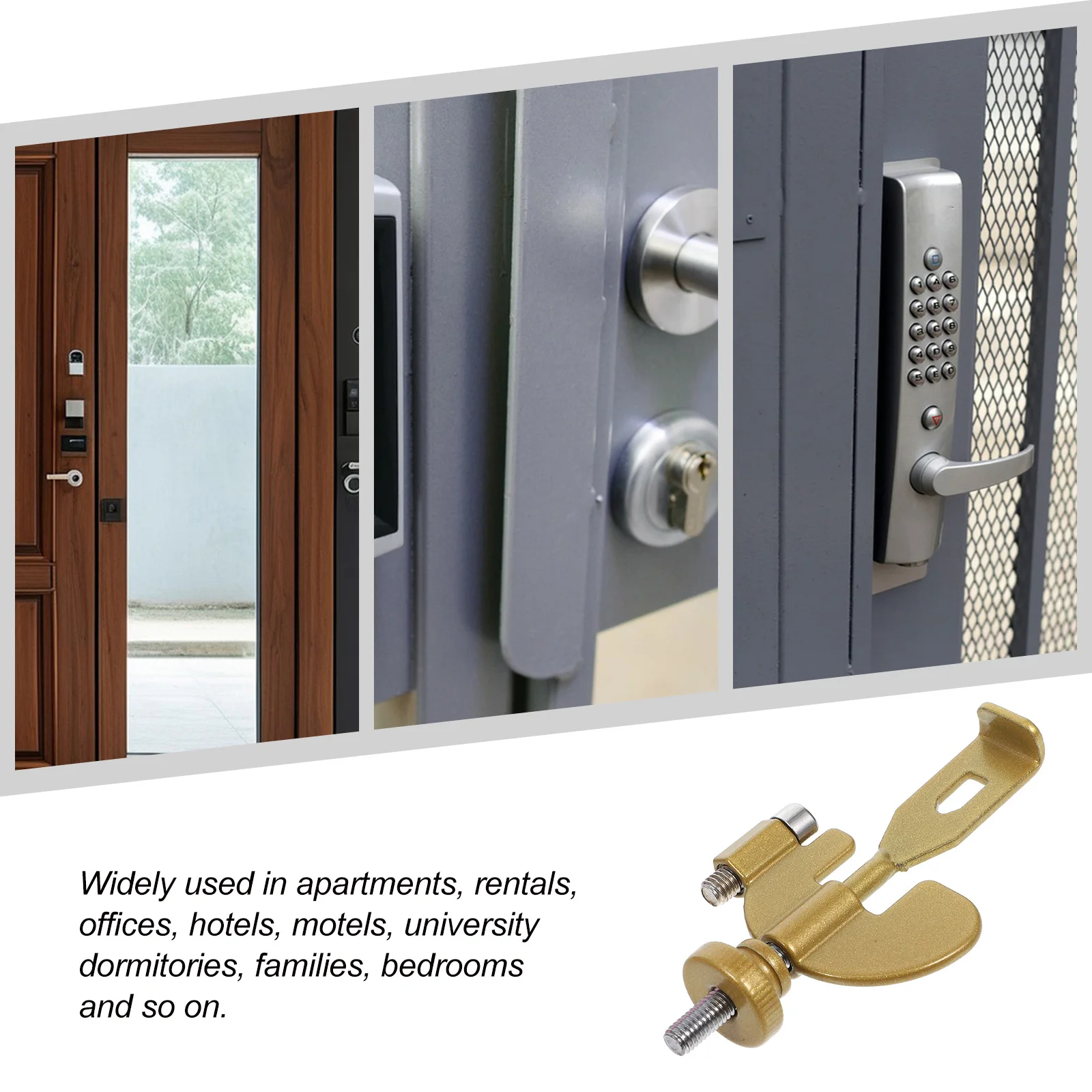

Portable Stainless Steel Enhanced Device Room Home Travel Apartments Dorms Locks Doors Inside Stoppers Hotel