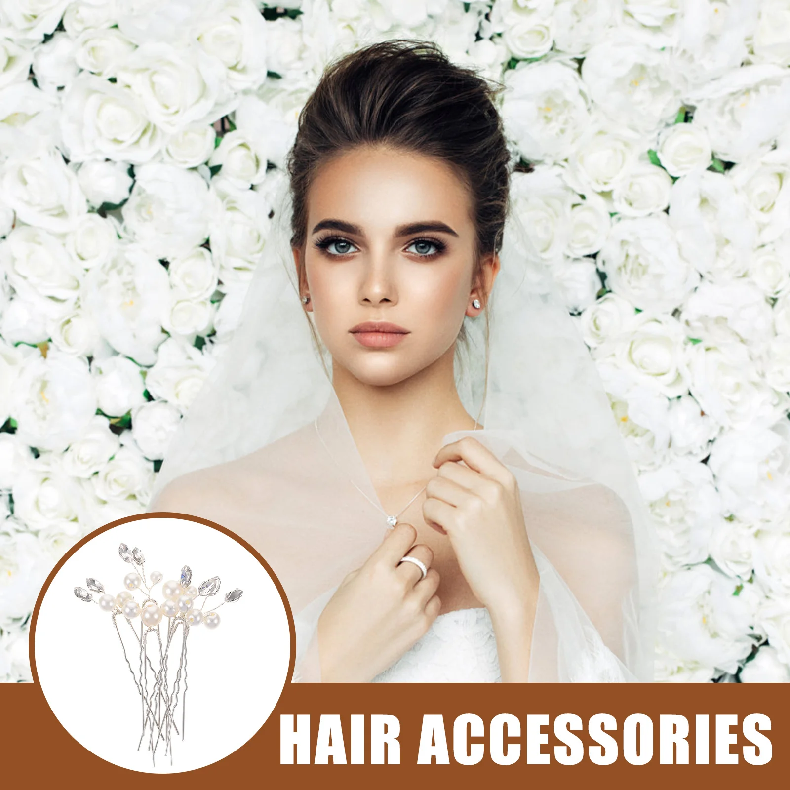 

6 Pcs Wedding Hair Accessories Pearl Clips for Women Bride Bridesmaid Pins Rhinestone