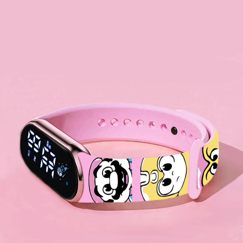 Relojes de Super Mario Bros para niños, reloj de pulsera luminoso de Luigi, personaje de Anime, LED táctil, resistente al agua, deportes, regalos para niños