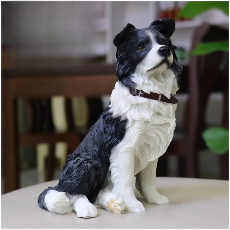 1/6 Bilancia Border Collie Simulazione Girocollo Modello Animale In Resina Hobby Figure per Auto Ornamento Artigianato Articolo Scena Puntelli