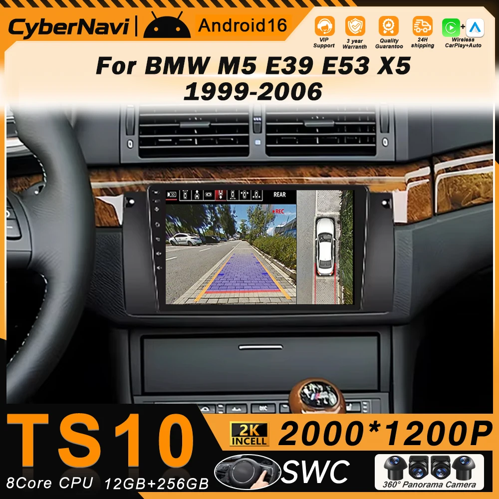 

Автомагнитола Android для BMW X5 E39 E53 1999-2006, QLED-экран, мультимедийный видеоплеер, Carplay, стерео, навигация, GPS, 2 Din, Bluetooth