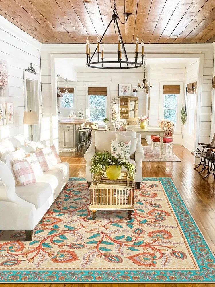American Living Room Carpet Ins Girl Room Area Rugs Large Customize Pastoral Flower Bedroom Carpets Europe Soft Floor Mat Decor
