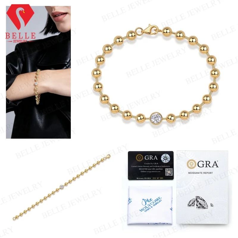 Moissanite Bracelet 1ct D Color VVS1 GRA Certified 925 Sterling Silver Factory Direct Daily Wear Fine Jewelry for Ladies