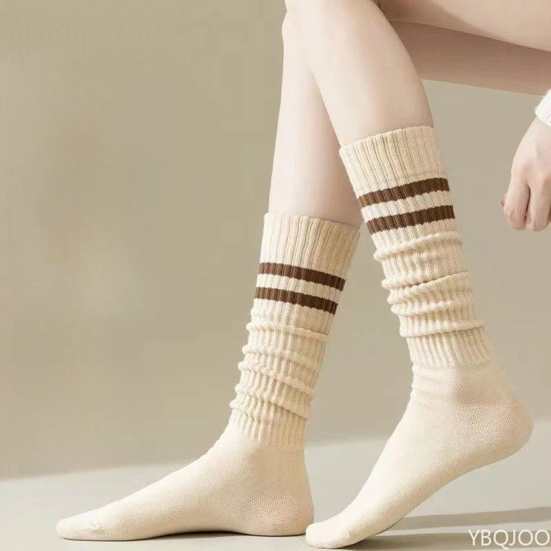 5 pairs Women's fashionable versatile calf socks new autumn winter stacked socks leisure comfortable women's long socks
