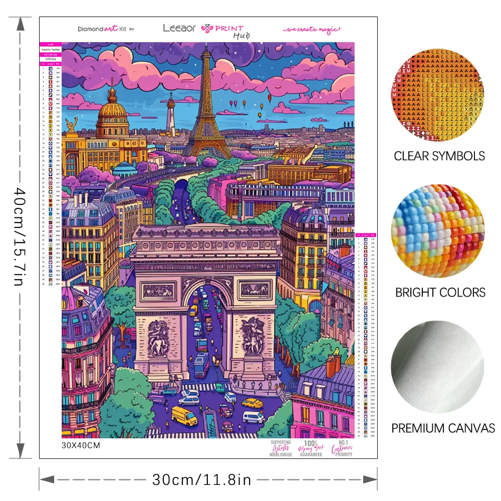 France Paris Scenery Diamond Painting New 2024 City Art Full Round Rhinestone Embroidery Town Mosaic Cross Stitch Kit Home Decor