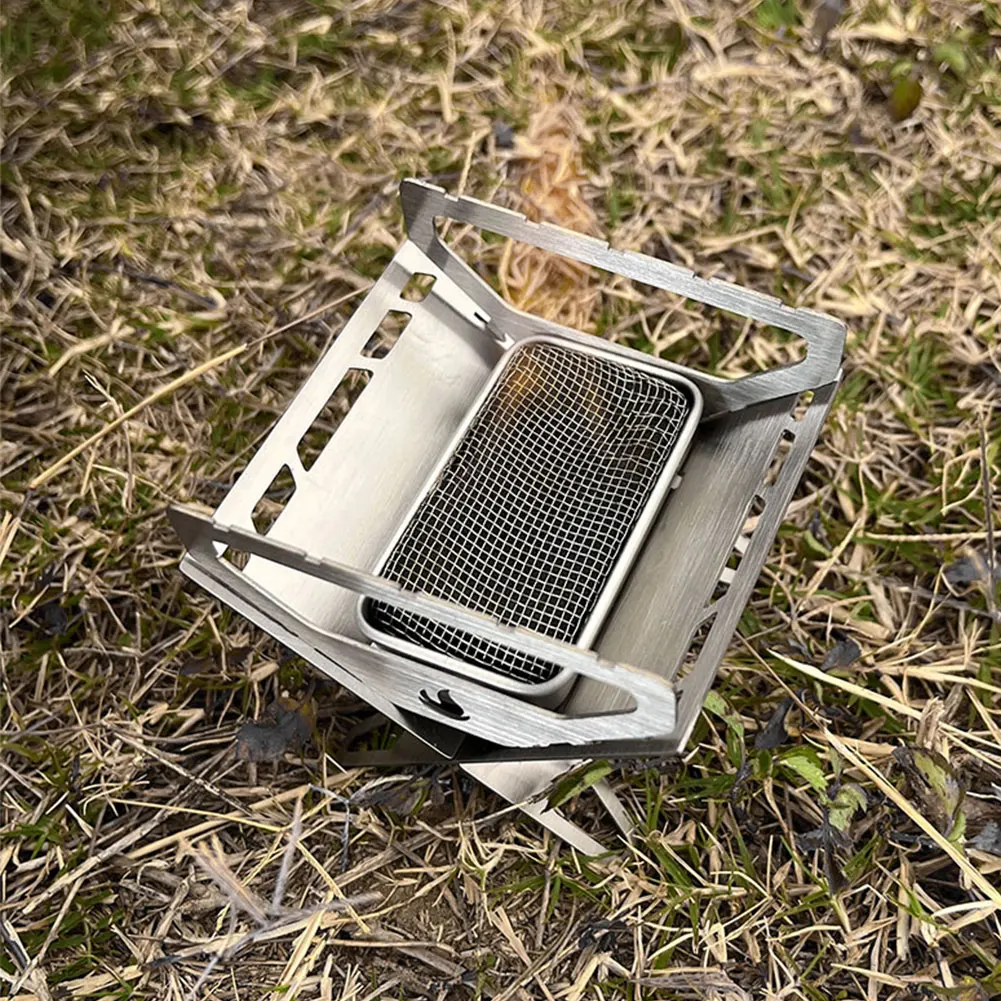 

Портативная складная мини-печь из нержавеющей стали, подставка для благовоний, угольная ароматерапевтическая печь, снаряжение для кемпинга на открытом воздухе