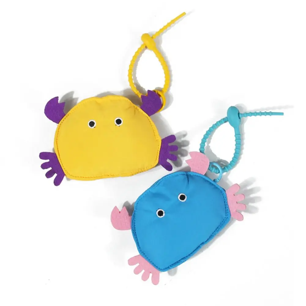 Soft Material Crab Shaped Storage Pouch Hanging Clasp Compact Mini Size Mini Coin Purse Playful Appearance Zipper Pouch