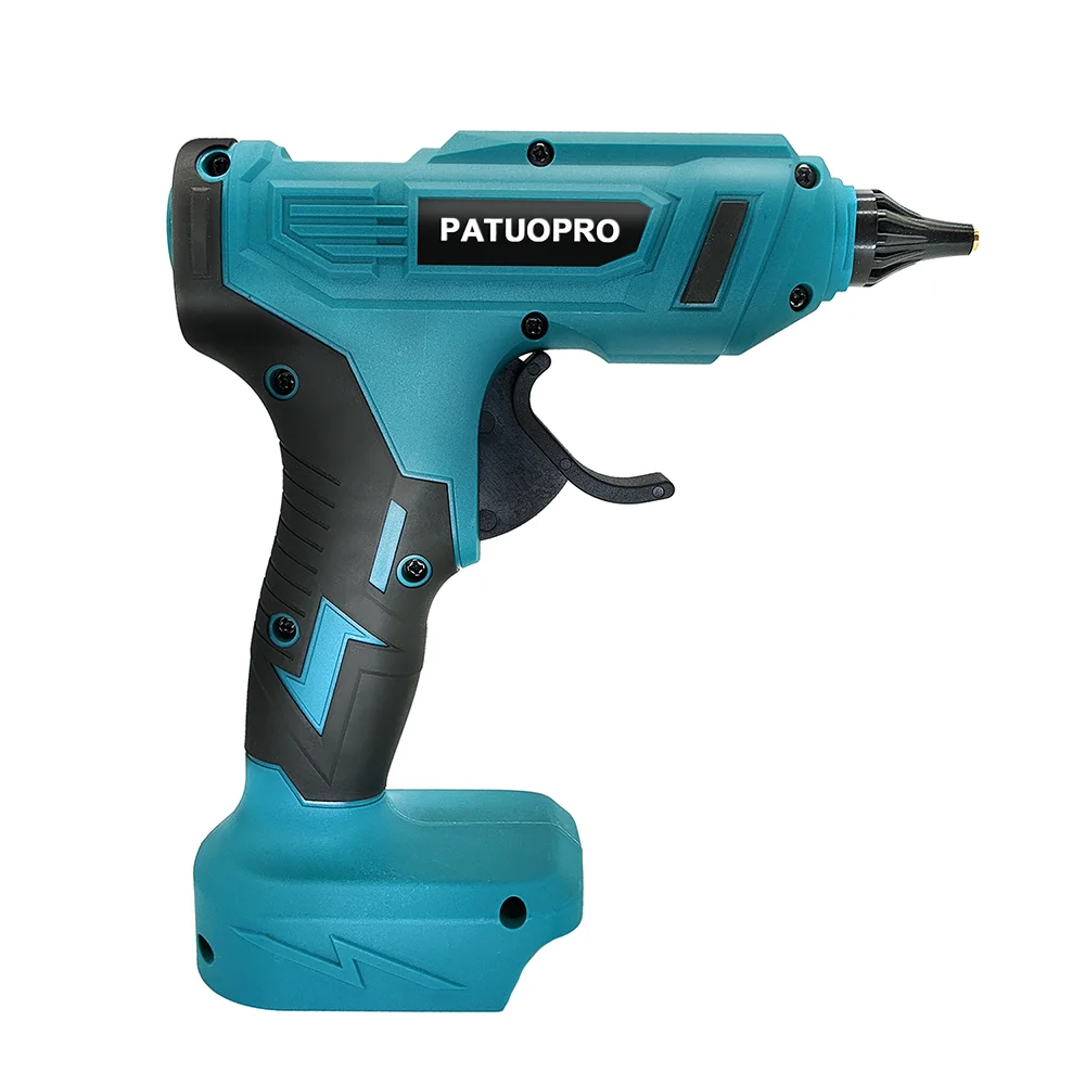 PATUOPRO 80W Wireless Hot Glue Gun With 10pcs Glue Stick Cordless Glue Guns Repair Tools Fit Makita 18V Battery(No Battery)