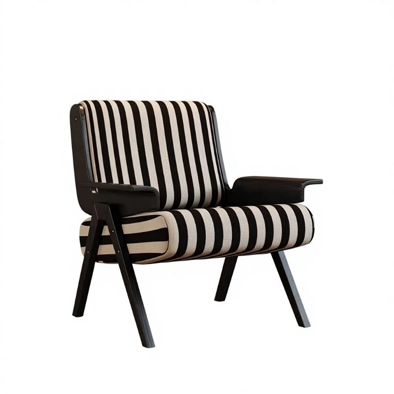 Modern style solid wood durable single sofa leisure chair living room balcony